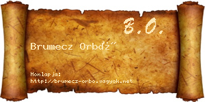 Brumecz Orbó névjegykártya